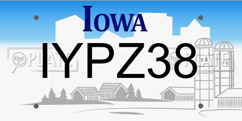 IYPZ38 Iowa License Plate