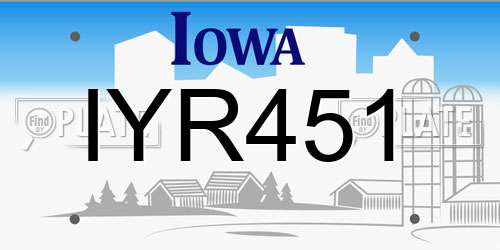 IYR451 Iowa License Plate