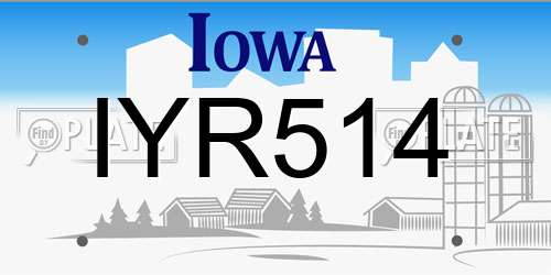 IYR514 Iowa License Plate