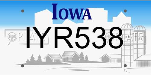 IYR538 Iowa License Plate