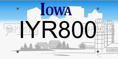IYR800 Iowa License Plate