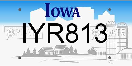 IYR813 Iowa License Plate
