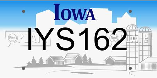 IYS162 Iowa License Plate