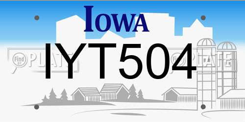 IYT504 Iowa License Plate