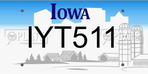 IYT511 Iowa License Plate