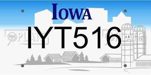 IYT516 Iowa License Plate