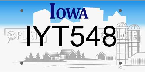 IYT548 Iowa License Plate