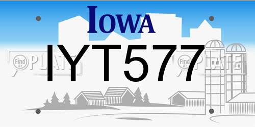 IYT577 Iowa License Plate