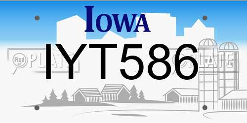 IYT586 Iowa License Plate