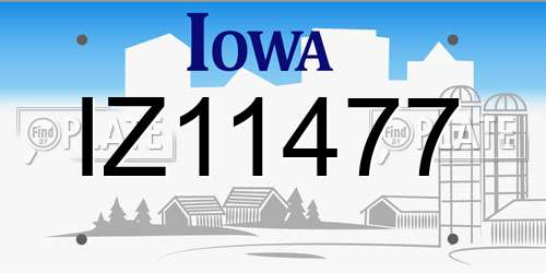 IZ11477 Iowa License Plate