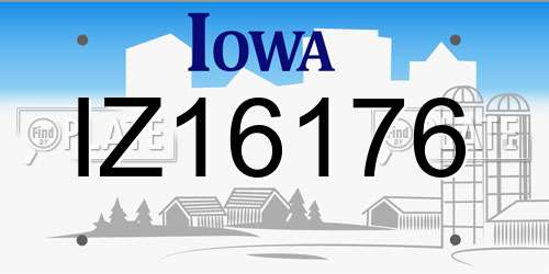 IZ16176 Iowa License Plate