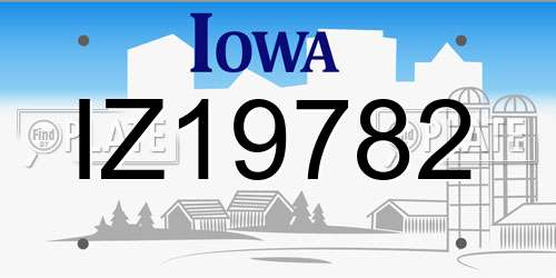 IZ19782 Iowa License Plate