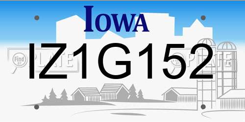 IZ1G152 Iowa License Plate