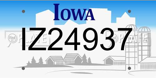 IZ24937 Iowa License Plate