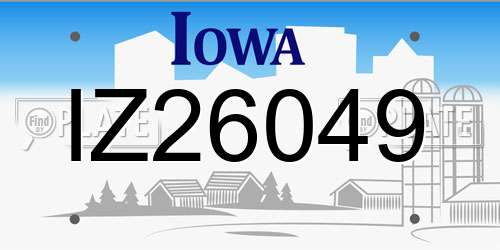 IZ26049 Iowa License Plate