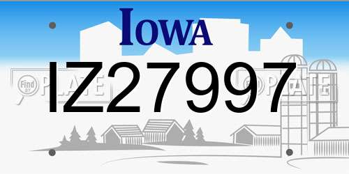 IZ27997 Iowa License Plate