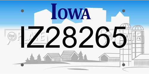 IZ28265 Iowa License Plate