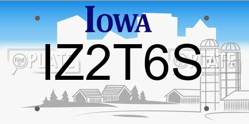 IZ2T6S Iowa License Plate