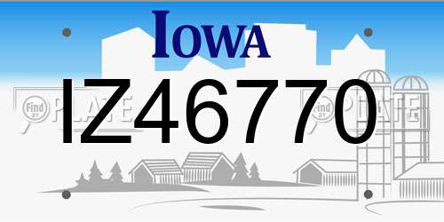IZ46770 Iowa License Plate