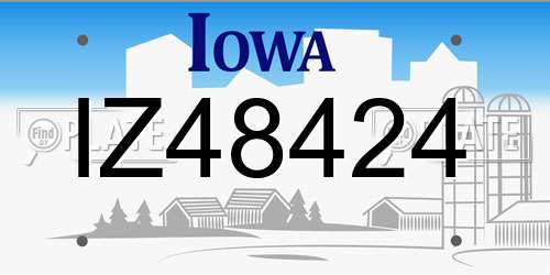 IZ48424 Iowa License Plate