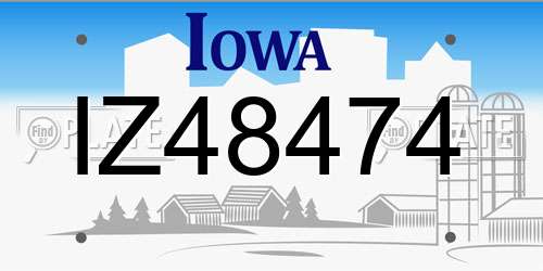 IZ48474 Iowa License Plate