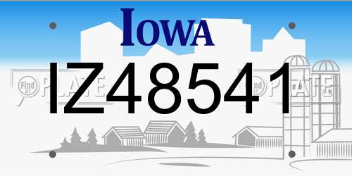 IZ48541 Iowa License Plate