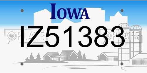 IZ51383 Iowa License Plate