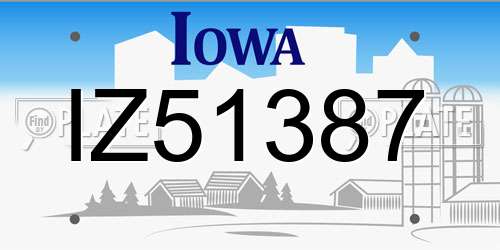 IZ51387 Iowa License Plate
