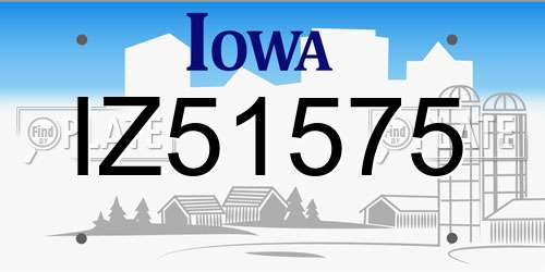 IZ51575 Iowa License Plate