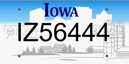 IZ56444 Iowa License Plate