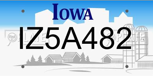 IZ5A482 Iowa License Plate