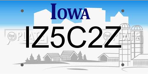 IZ5C2Z Iowa License Plate