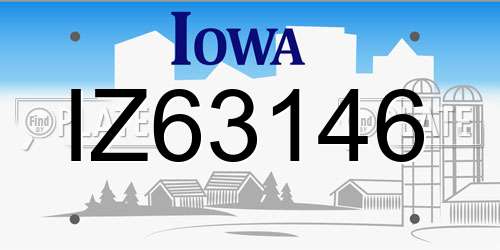 IZ63146 Iowa License Plate