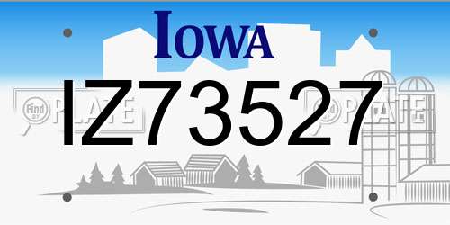 IZ73527 Iowa License Plate
