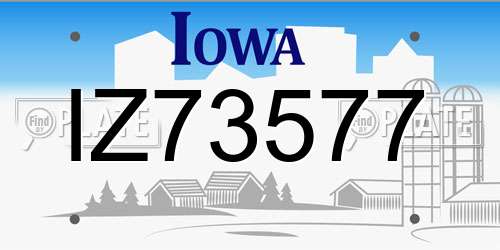 IZ73577 Iowa License Plate