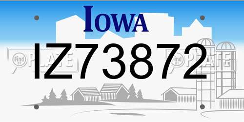 IZ73872 Iowa License Plate