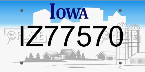 IZ77570 Iowa License Plate