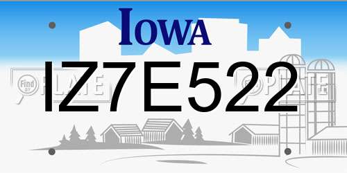 IZ7E522 Iowa License Plate
