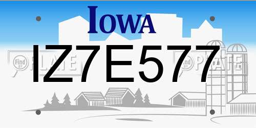 IZ7E577 Iowa License Plate