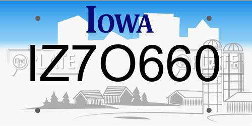 IZ7O660 Iowa License Plate