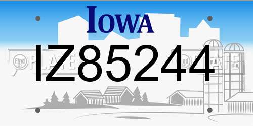 IZ85244 Iowa License Plate
