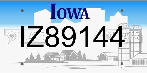 IZ89144 Iowa License Plate