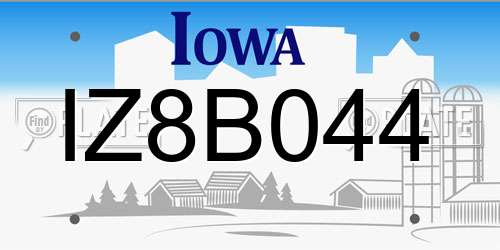 IZ8B044 Iowa License Plate