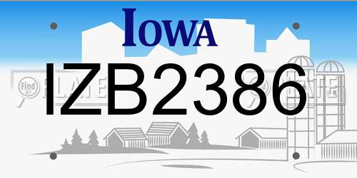 IZB2386 Iowa License Plate
