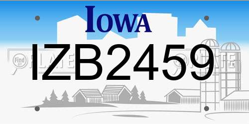 IZB2459 Iowa License Plate