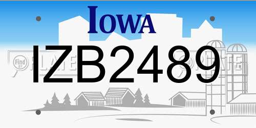 IZB2489 Iowa License Plate