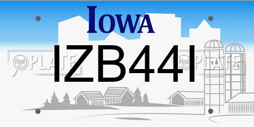 IZB44I Iowa License Plate