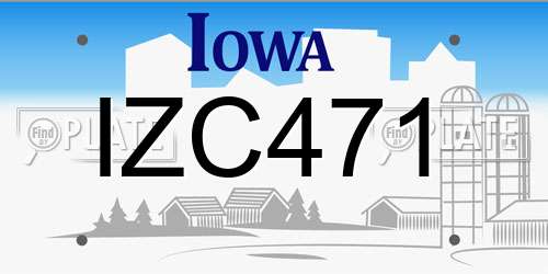 IZC471 Iowa License Plate