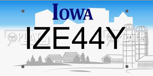 IZE44Y Iowa License Plate