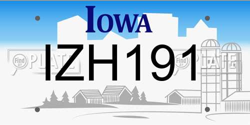 IZH191 Iowa License Plate